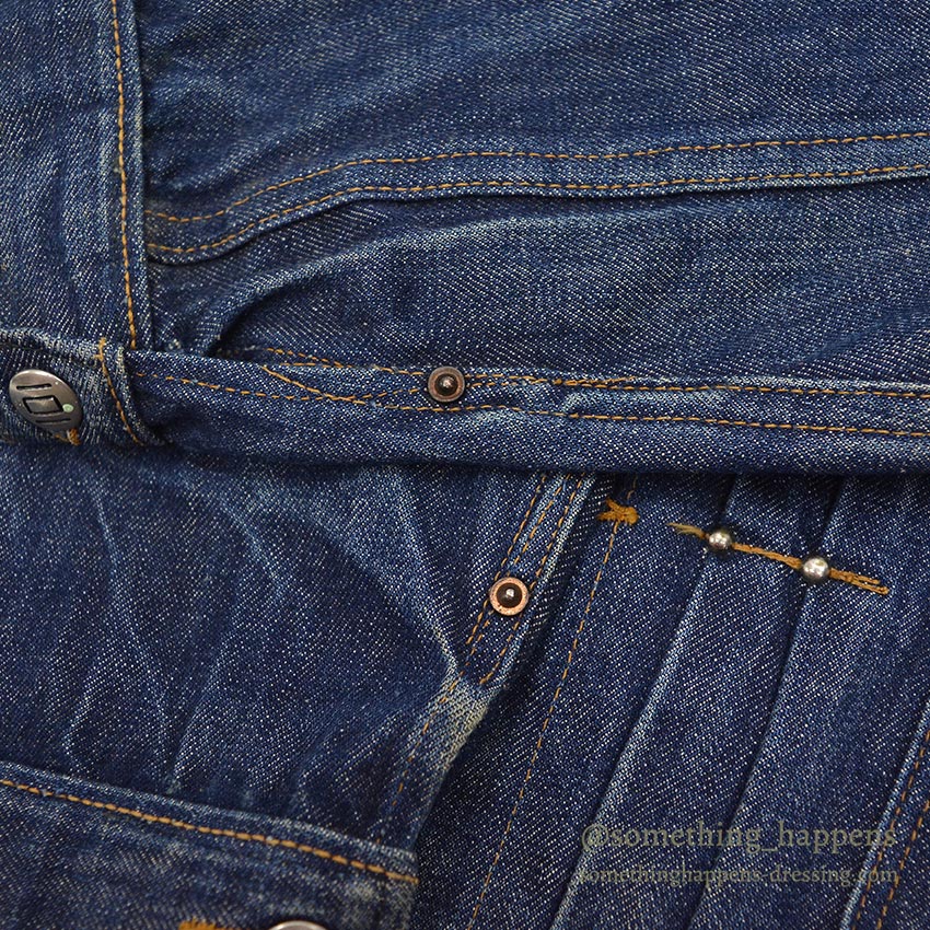 1940's~ MONTGOMERY WARD 101 BUCKLE BACK DENIM JACKET / COOL STUDS...