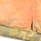1960's~ CAMO / ORANGE REVERSIBLE NYLON PADDED VEST / FADED...