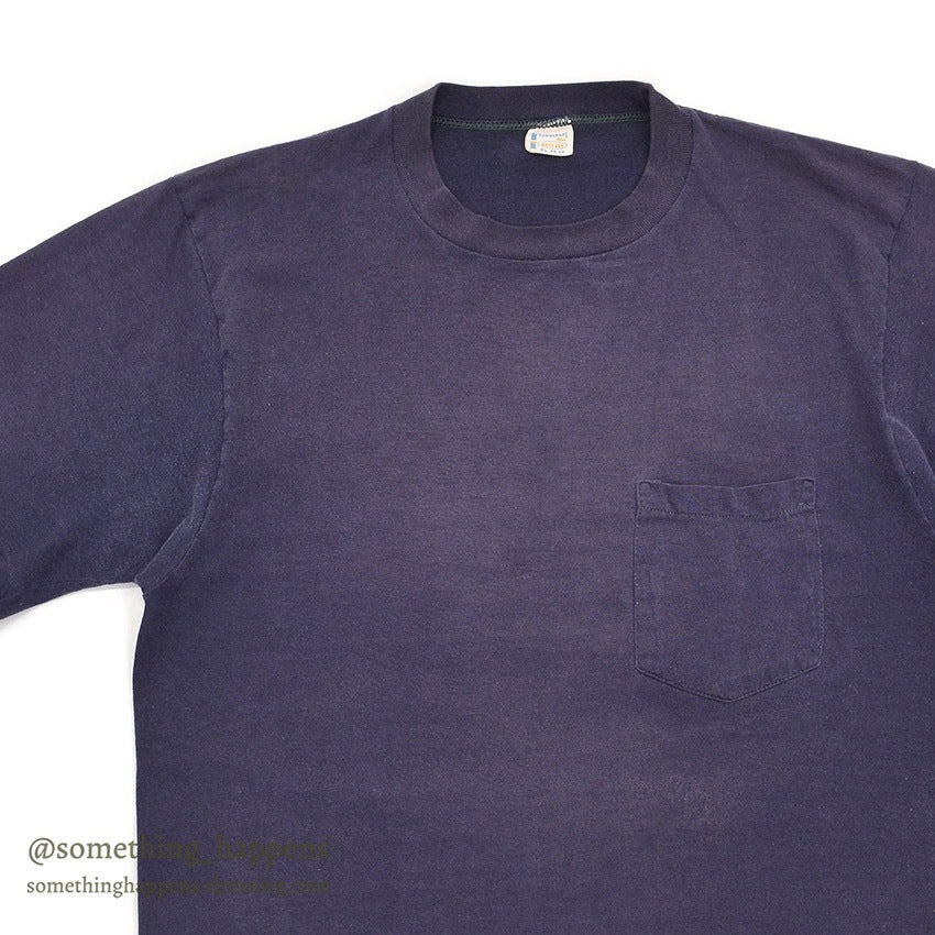 1960's TOWNCRAFT POCKET T-SHIRT / FADED NAVY ... XL