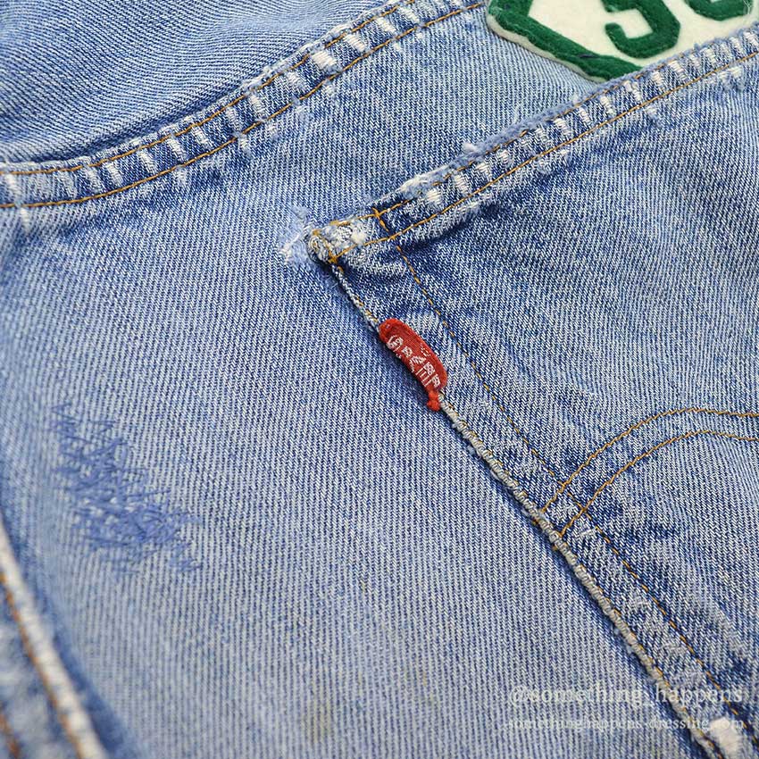 1960's LEVI'S 501 BIGE PATCHWORK / PERSONALIZED REPAIR ... W37/L29