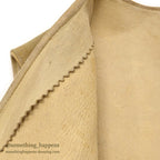 1950's~ OLD SPLIT LEATHER SUEDE HUNTING VEST / UNUSUAL POCKETS...