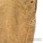1940's~ CARHARTT DUCK DOUBLE KNEE OVERALL UNLINED / PAINT SPLATTER VIBE ... W36/L27