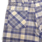 1960's INDIA MADRAS 5 POCKETS COTTON PANTS / TAPERED LEG ... W35/L29