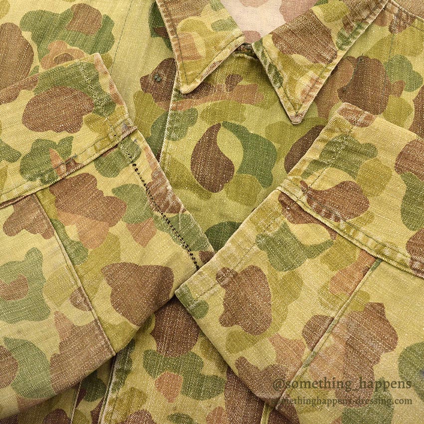 1940's USARMY WW2 FROG SKIN CAMO HBT JACKET / MODIFIED... 36R