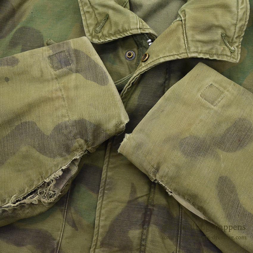 1960's USARMY M-65 HAND PAINTED CAMO JACKET / 1st PATTERN...