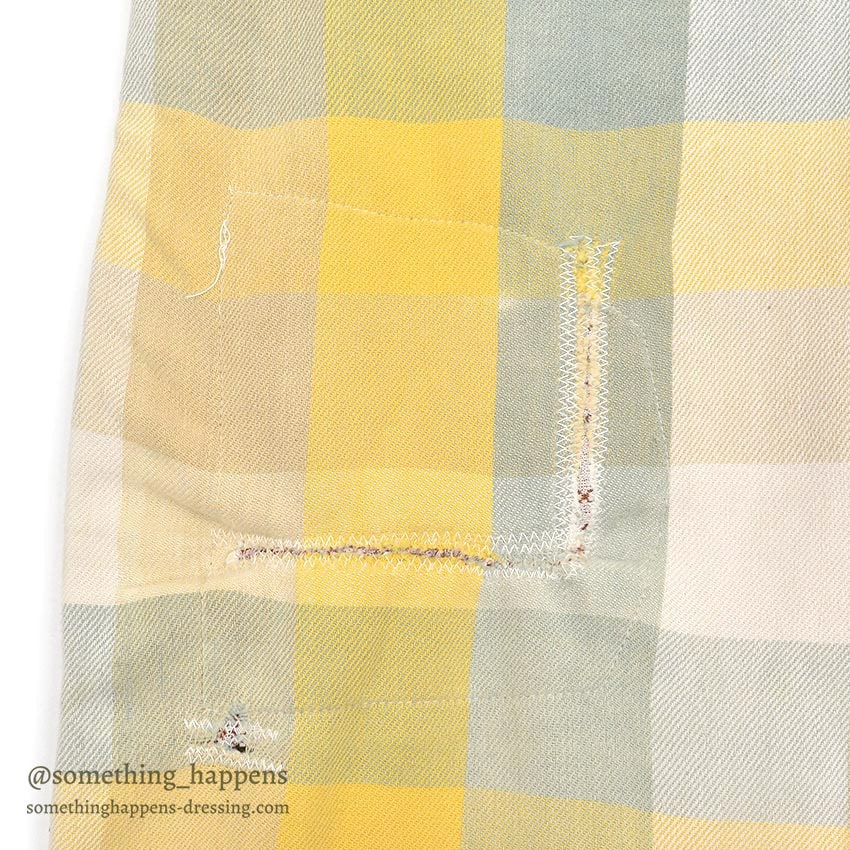1950's PILGRIM BLOCK PLAID FLANNEL VEST / CUT OFF...