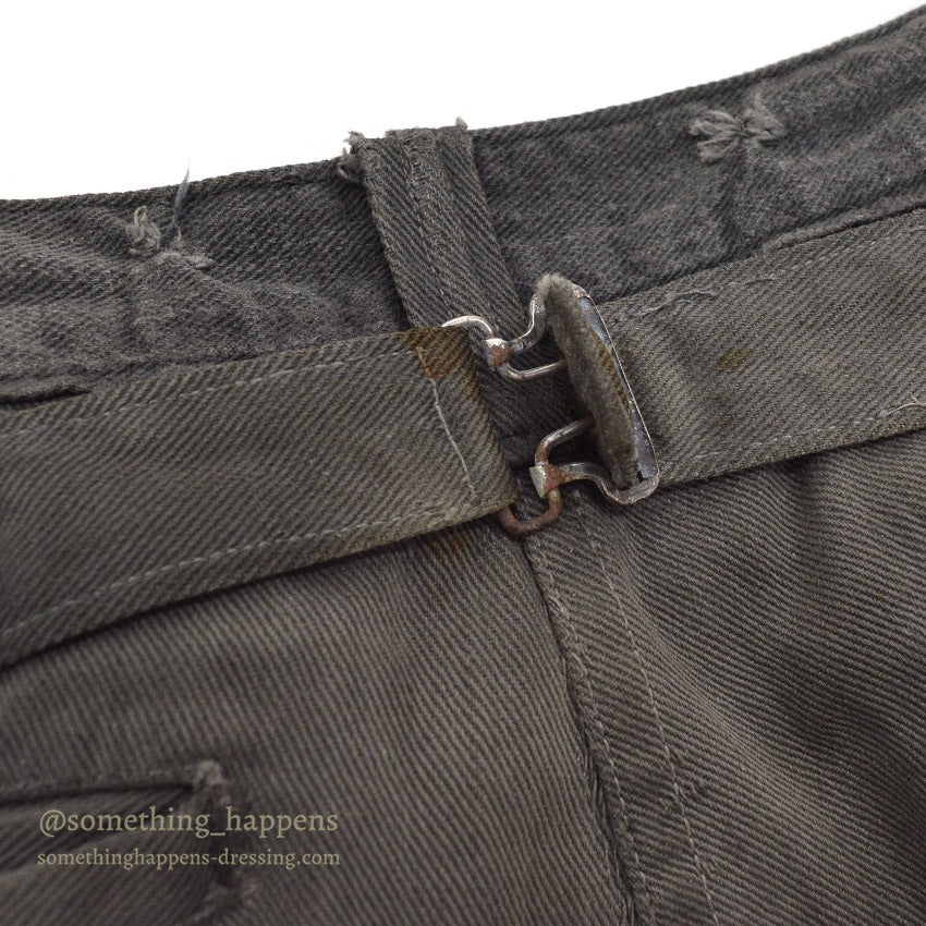 1930's BLACK FRISCO PANTS BACKLE BACK / HEAVY COTTON... W31/L29