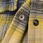 1940's~ YELLOW / BLACK PLAID DOUBLE MACKINAW WOOL JACKET / VERY RARE COLOR ...