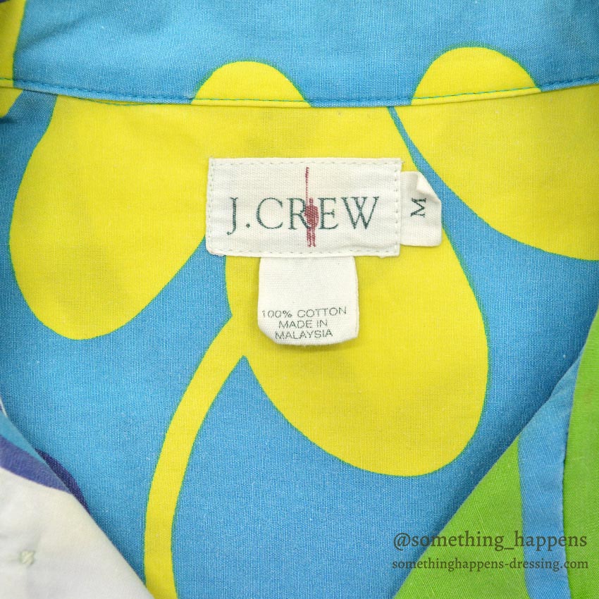 1990's J.CREW FLOWER PRINT S/S SHIRT / RARE PATTERN ... M