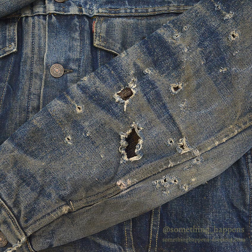 1960's LEVI'S 559 DENIM JACKET / DEEP HONEYCOMBS FADES...