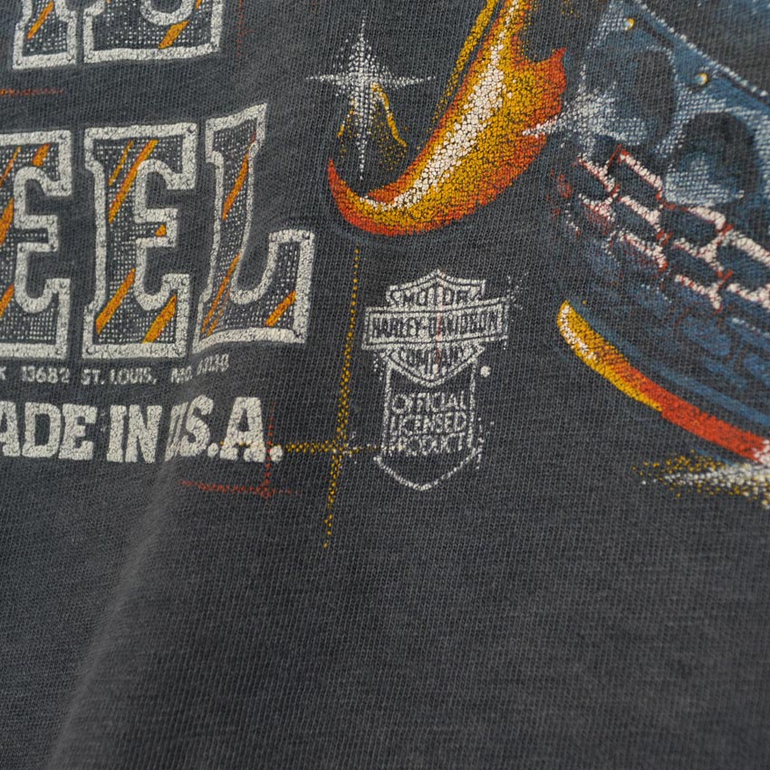 80's HARLEY DAVIDSON 'All Cotton Double-Sided' England Dealer...