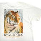 80's Deadstock BANANA REPUBLIC Old Banana Republic Animal Print Pocket T-Shirt... S