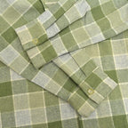 50's Richman BROTHERS Green×Gray wool check shirts... M