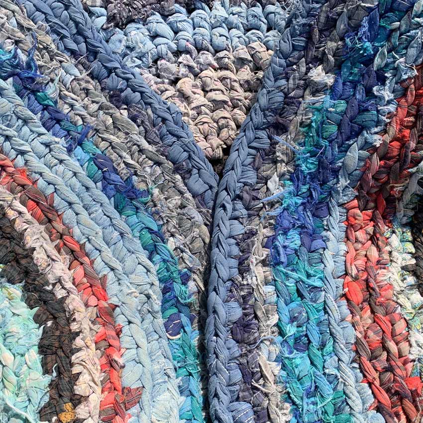 Old American Circle Braided Rug Handmade... Medium 78cm