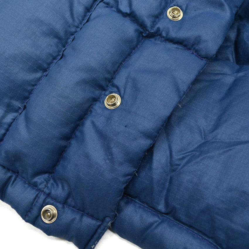 80's THE NORTH FACE Brown Tag Down Vest Navy ... XS