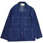 ~60's Black Lacquer Double Stitch Denim Coveralls, Mint... Size 42