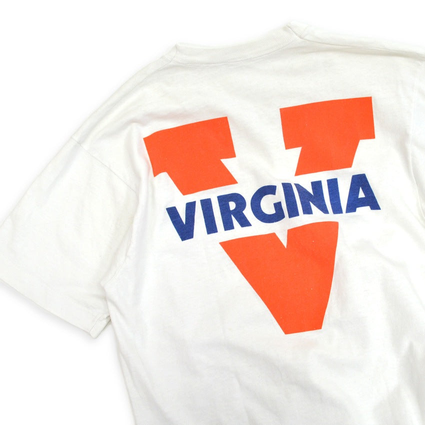 80s-era University of Virginia logo print pocket T-shirt...