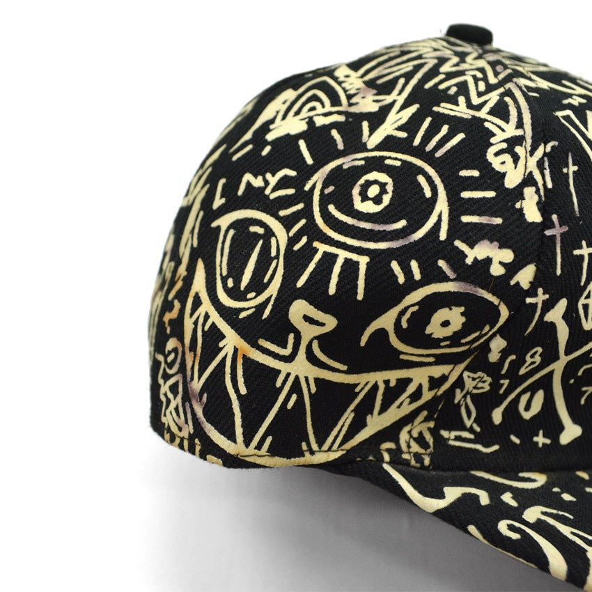 90's- YES NO EYE ART Glow-in-the-Dark Print Cap...