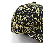 90's- YES NO EYE ART Glow-in-the-Dark Print Cap...
