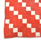 Old Handmade Patchwork Quilt Red & White...52cm×52cm