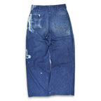 ~60's USNAVY DUNGAREES BLEACHED INDIGO DENIM TROUSERS...