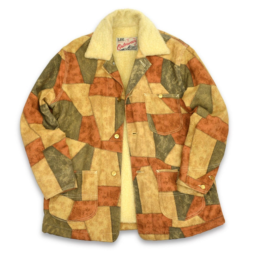 70's Lee Print Patchwork Boa Lining Coverall... Mint