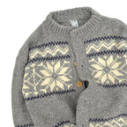 70's~ GRIGOROPOULOS BROS Snowflake Wool knit Sweater... XL