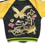 1940s- JAPAN SOUVENIR JACKET (Sukajan) with double-sided patch pockets and TOYO zipper...