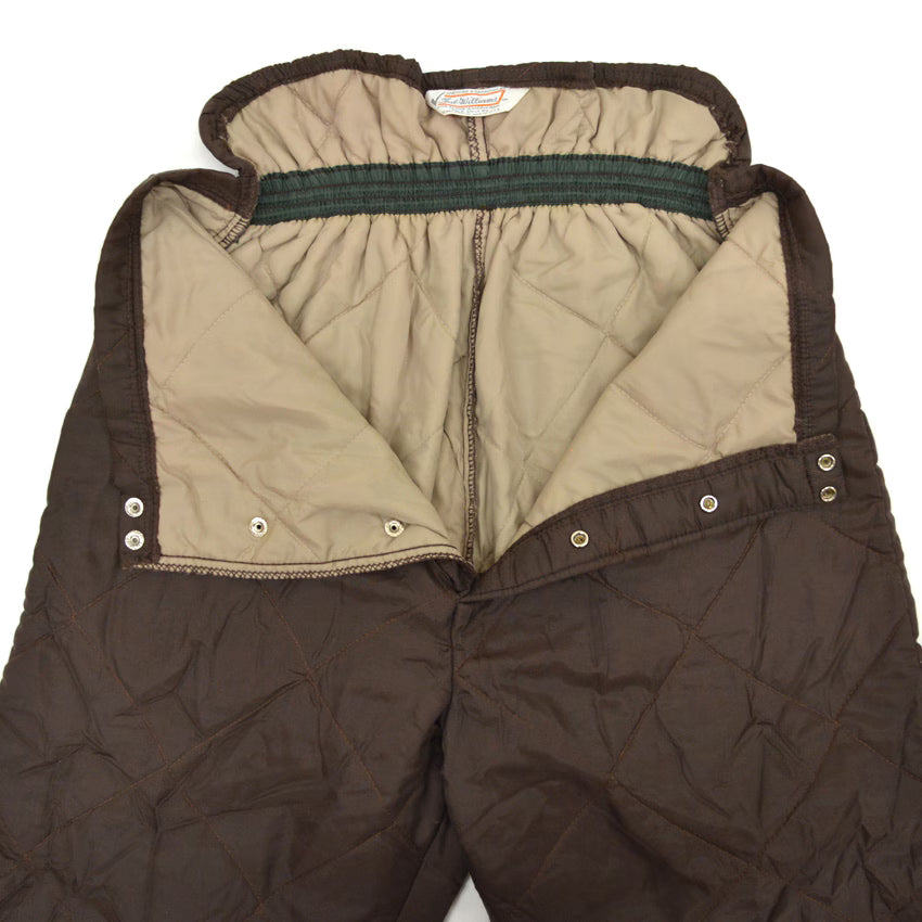 60's~ SEARS ROEBUCK Ted Williams Dark Brown Quilting Pants...
