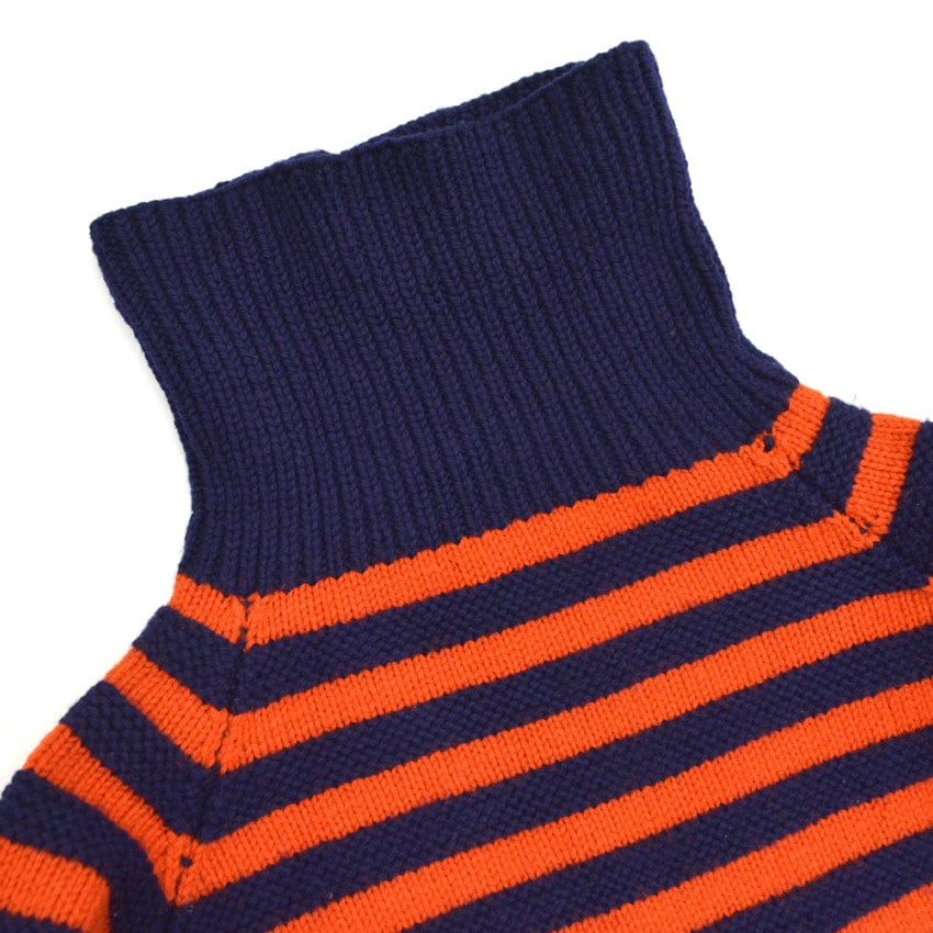 50's〜 OLD BORDER TURTLE WOOL SWEATER ORANGE × NAVY ...