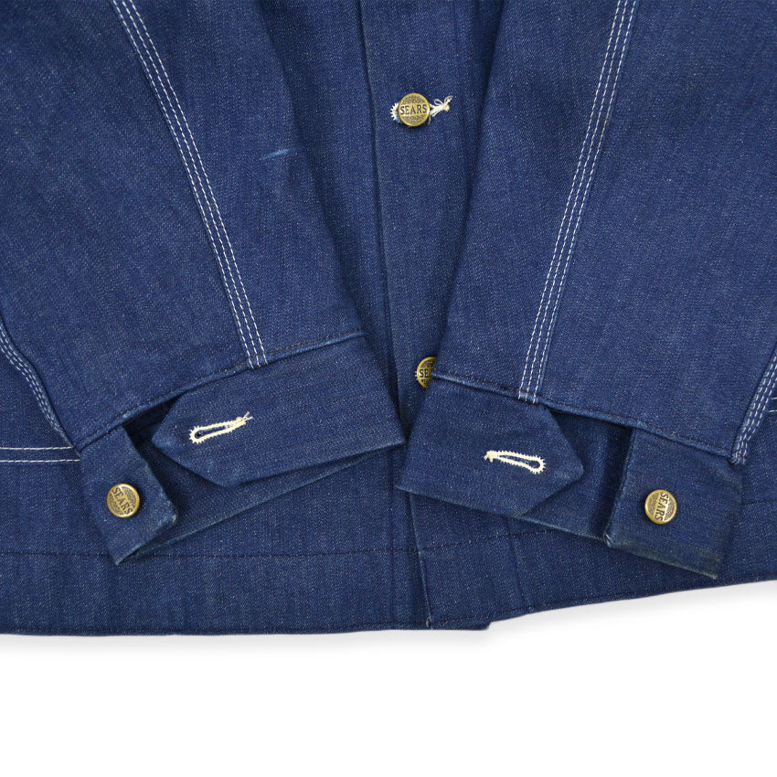70's~ Deadstock Sears Work Leisure Denim Coverall with Blanket... L