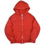 〜1980's DOUBLE FACE THERMAL RED ZIPUP HOODIE ... L