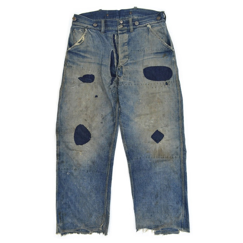 1930's Montgomery Ward Buckle Back Denim Pants... W32 L29.5