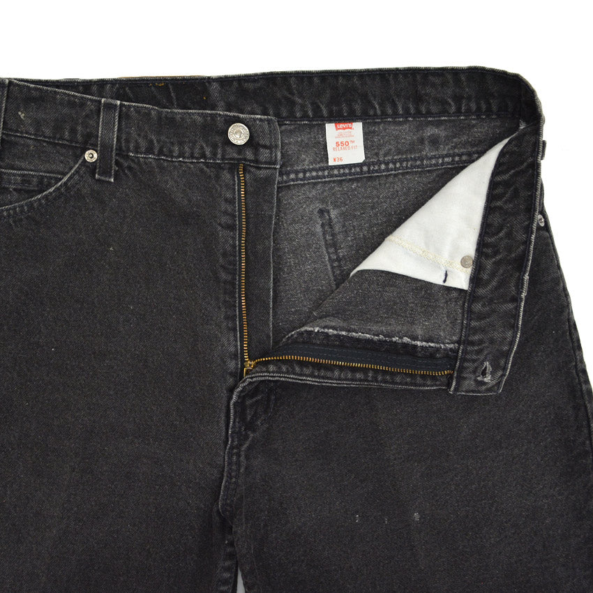 1990's Levi's 550 BLACK DENIM SHORTS... W36 L00