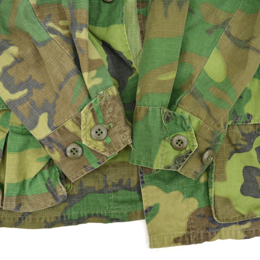 1960s US ARMY ERDL JUNGLE FATIGUE JACKET Mixed Leaf... SR