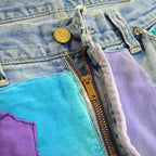 1960's Lee 101-Z HIPPIE ART PATCHWORK DENIM PANTS... W32 L30