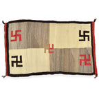 c.1930's NAVAJO RUG 卍 WHIRLING LOGS SWASTIKA... 147cm×86cm