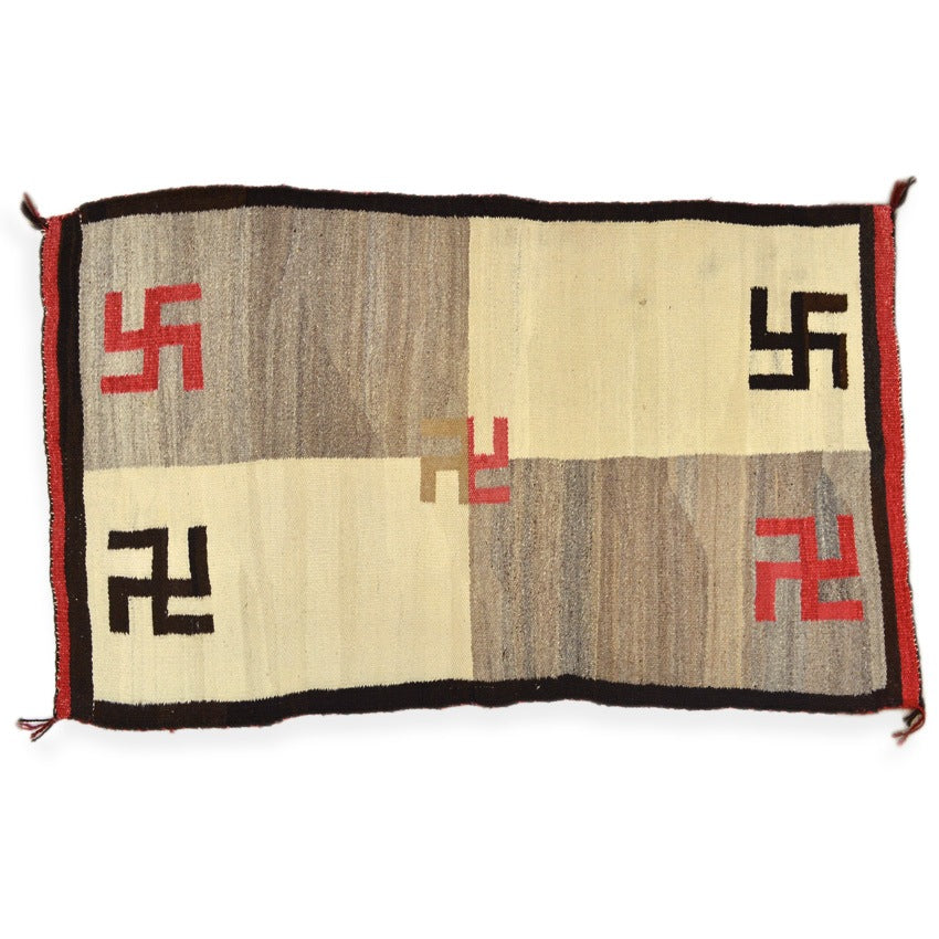 c.1930's NAVAJO RUG 卍 WHIRLING LOGS SWASTIKA... 147cm×86cm