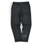 1960's PLAID HIDDEN IN BLACK PIQUE TAPERED PANTS 2... W31 L30
