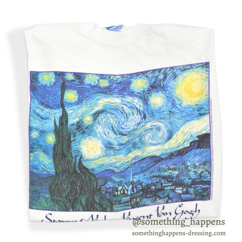1990's HANES ゴッホ 星月夜 T-SHIRT ... M