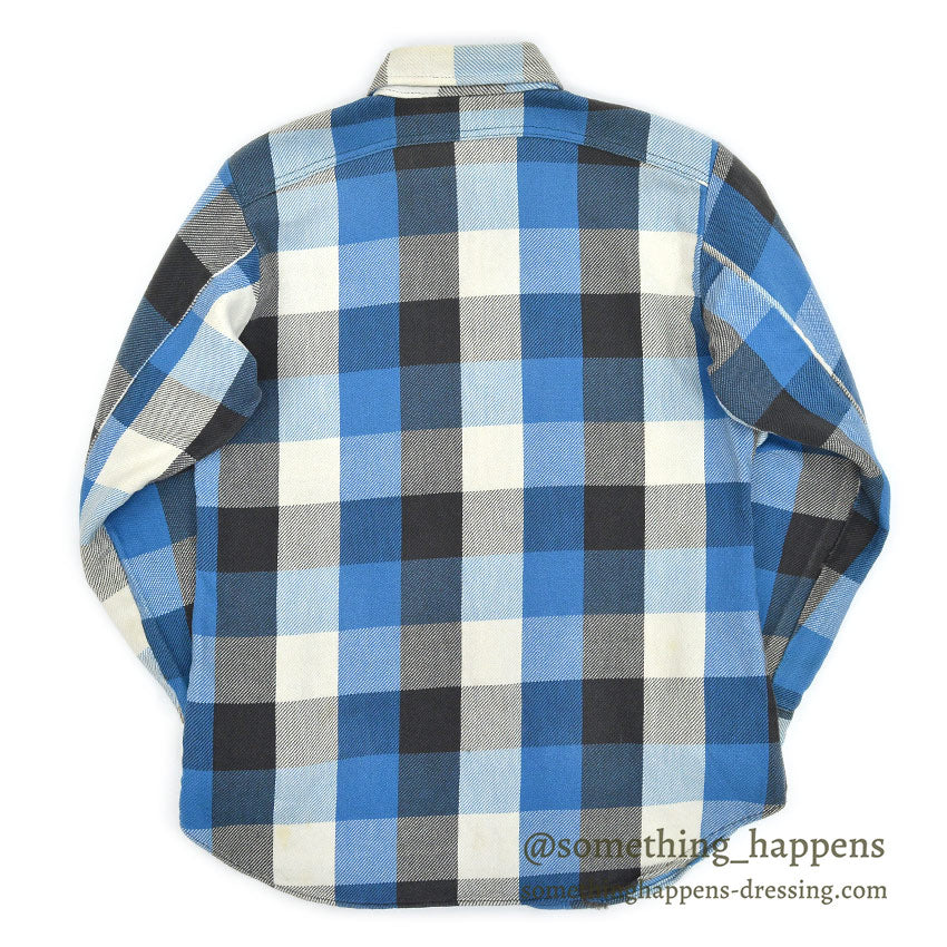 1970's BIGYANK BLOCK PLAID FLANNEL SHIRT... M