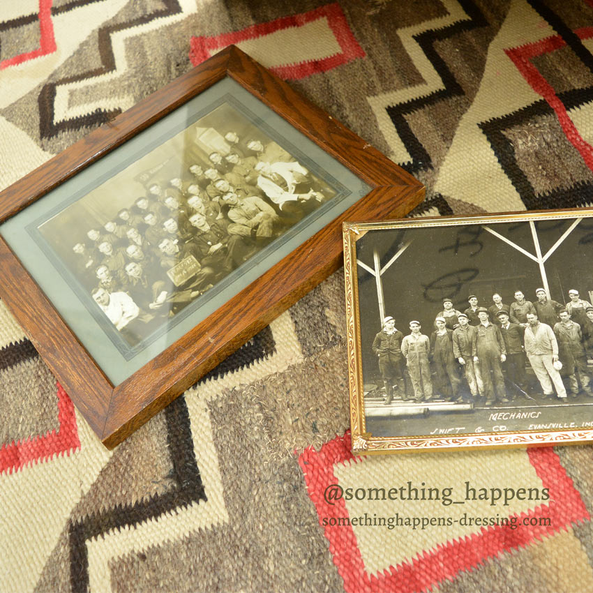 OLD WORKERS PHOTOGRAPH 1925. WOOD FRAMED ... 36cm×30cm