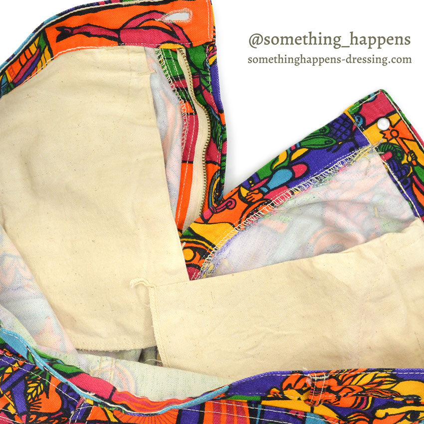 1960's~ CARHARTT CRAZY ZODIAC PATTERN PANTS...W35 L31