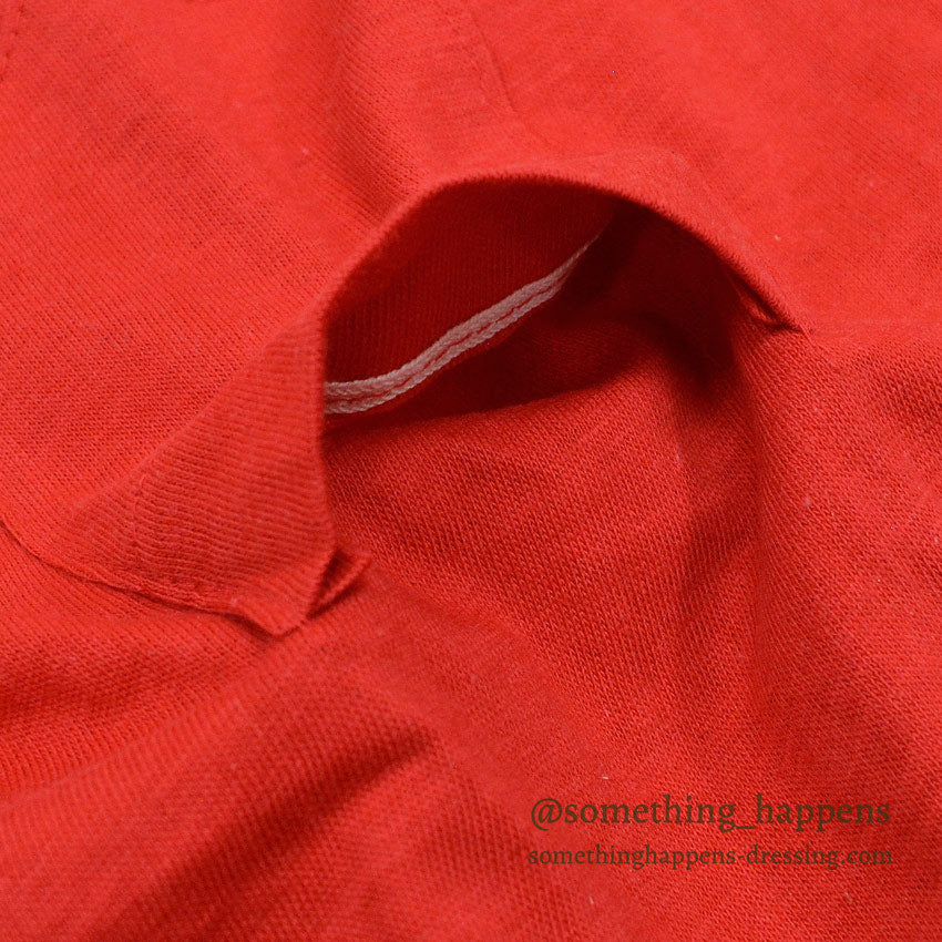 1960's DEADSTOCK HEALTHKNIT RED POCKET-TEE ... L