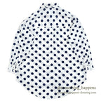 1990's~ ESPRIT SPORTS NAVY DOTS RAYON SHIRT...M
