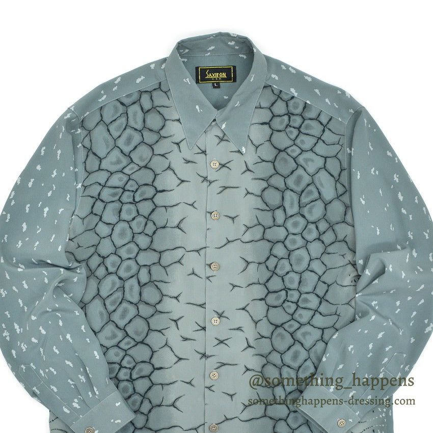 1980's〜 SAXIFON ART CLOUDS & SCALY PRINT SHIRT ... L