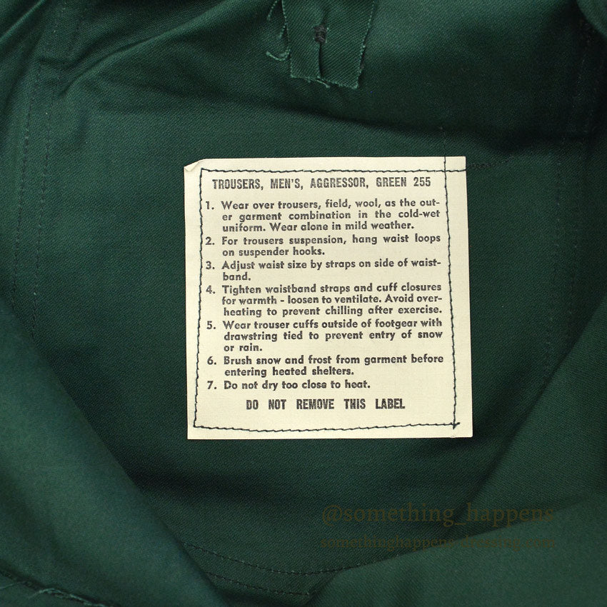 1960's DEADSTOCK USARMY TROUSERS, AGGRESSOR GREEN SHADE 255 ... MEDIUM