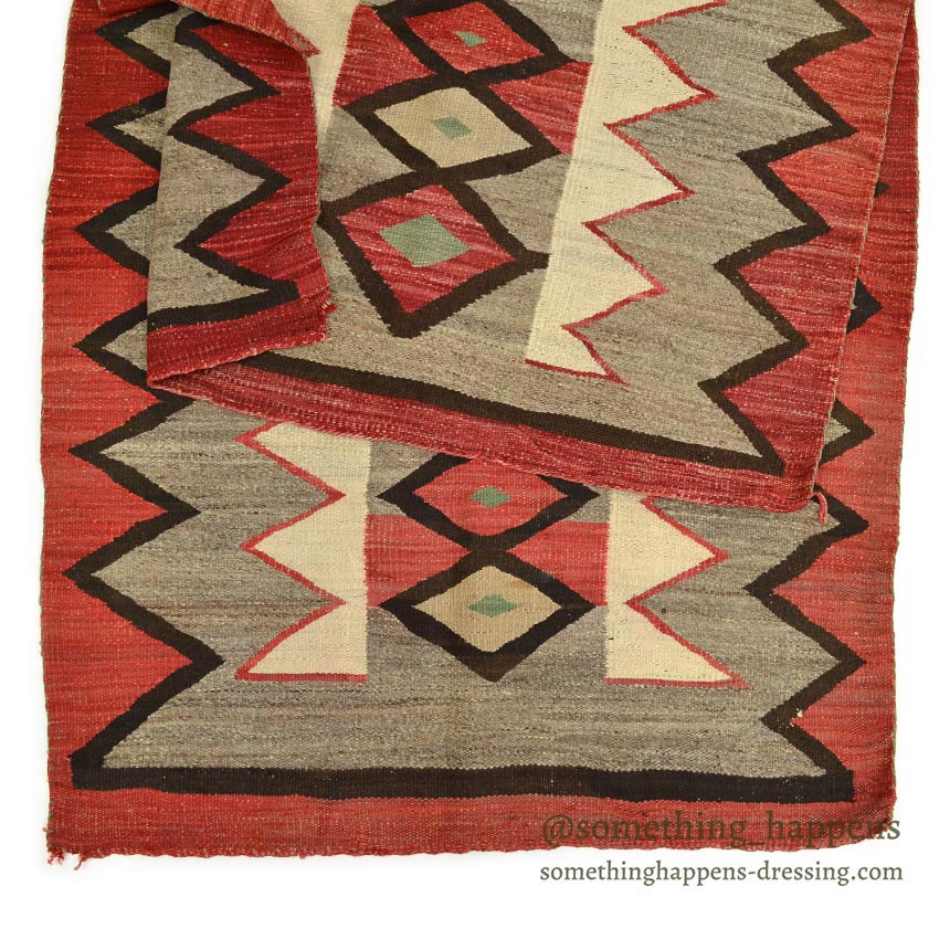 c.1940's NAVAJO RUG DIAMONDS & ZIGZAG PATTERN... 174cm/93cm