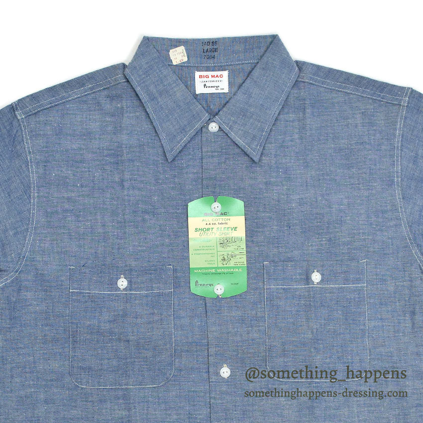 1960's DEADSTOCK BIGMAC PENNEYS CHAMBRAY S/S SHIRTS ... L