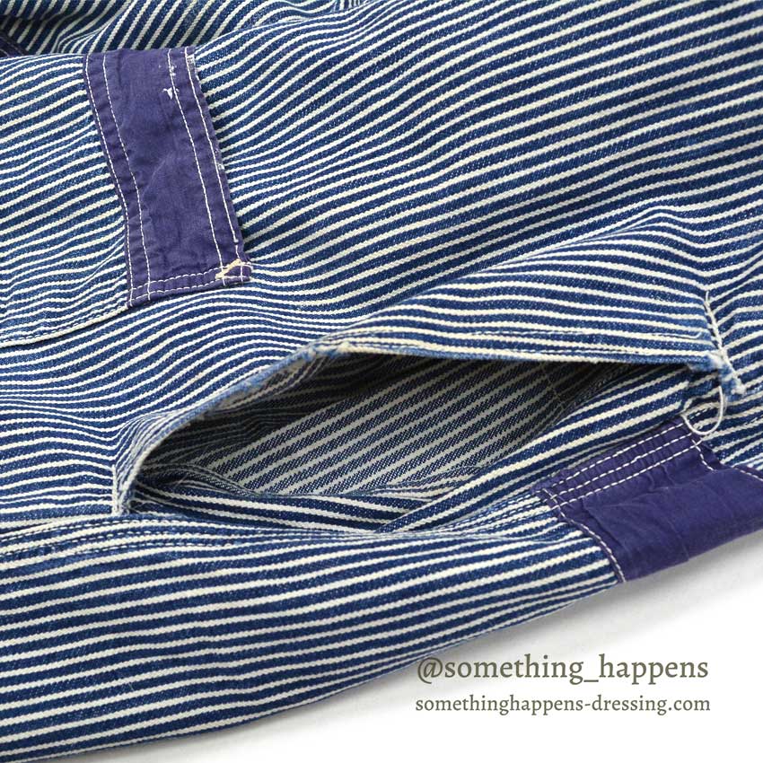 1930's〜 UNUSUAL HICKORY STRIPE SERVICE COAT 機関車ボタン ... Fits like 38